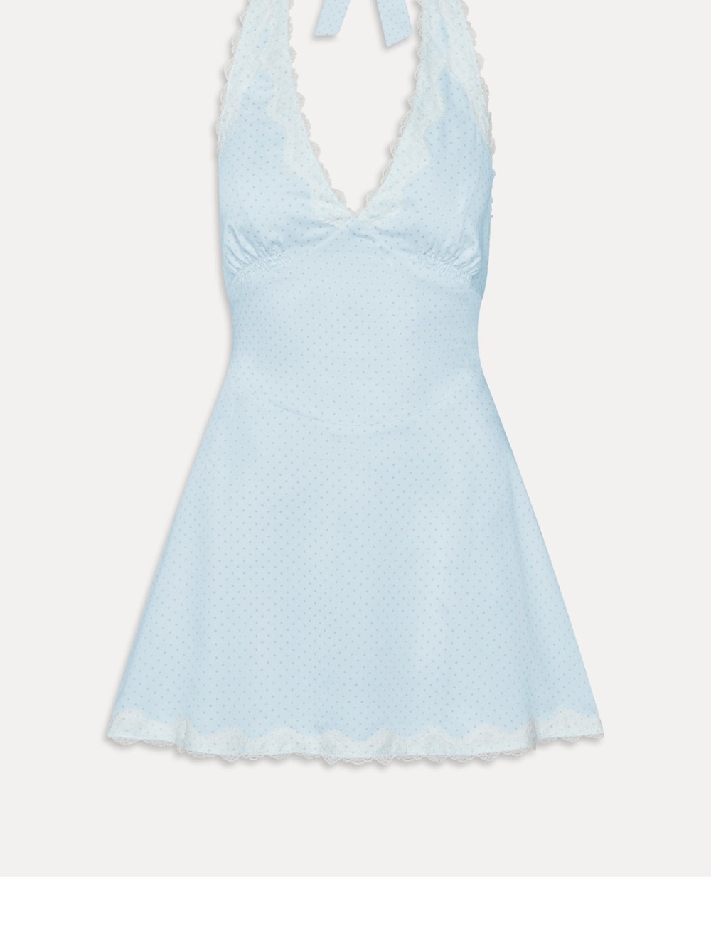 Frankie's Bikinis Light Blue Polka Dot Halter Dress - Picture 4 of 6